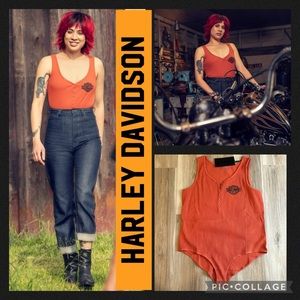 NWT Harley Davidson Iron Bond Henley bodysuit